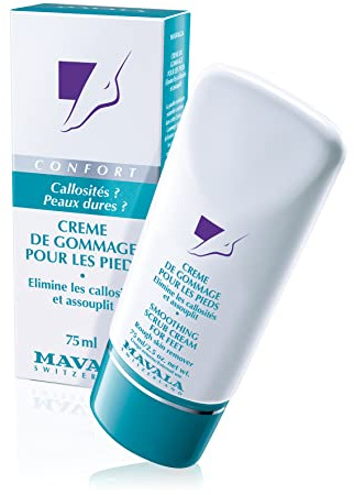 Mavala - Crème de Gommage pour les Pieds - Élimine les Callosités, Assouplit la Peau - Contient une Poudre Exfoliante Naturelle - Spécial Pieds Secs et Abîmés - 75ml
