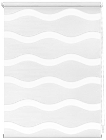 Lichtblick Doppelrollo Klemmfix ohne Bohren, Welle, Blickdicht, Klemmträger-Montage, Sichtschutz, Wandmongtage, Deckenmontage, für Fenster und Türen Weiß,45 cm x 150 cm (B x L)