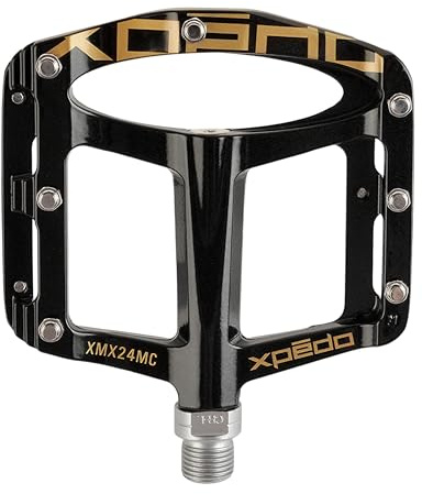 Xpedo Spry Flat Bicycling Pedals | Magnesium Body, 11mm Low-Profile, 106x100mm Platform, 28 Replaceable Steel Pins | MTB Trail/Enduro | Black