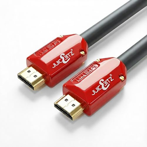 JuicEBitz 4K HDMI Cable 10m, Ultra High Speed UHD 4k/60fps 18Gbps. 1080p/120fps/144fps. CEC, ARC, Ethernet v2.0 Ultra HDMI Lead. Compatible with Xbox, PS4, PS5, Apple TV, Sky, Laptop/PC.. [10M Long]