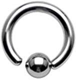 Paula & Fritz® Klemm-Ring Silber 1,2-mm Stark 8-mm Lang 3-mm Kugel Chirurgenstahl 316L Closure Ring Septum-Piercing Nasenring Augenbraue-n Ohr-Piercing