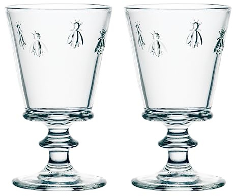 La Rochere Bee Motif Stemmed Wine Glass, Set of 2, 350ml