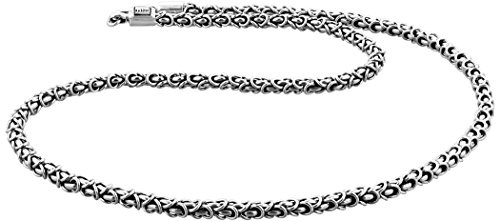 Kuzzoi massive 925 Sterling Silber Königskette Herren Halskette, Dicke 4mm, Länge 50cm / 60cm, mit Schmuckbox - 345054