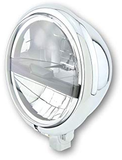 HIGHSIDER Bates Style Typ 5 Motorrad LED-Scheinwerfer 5 3/4 Zoll, E-geprüft (Chrome)