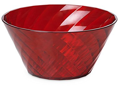 Omada Design Schüssel für die Küche mit Diamantwirkung aus Durchsichtigen Acryl. Durchmesser 20 cm Fassungsvermög 1,6 L. Made in Italy, Stapelbar und Spülmaschinenfest, Linea Diamond, Rot Farbe