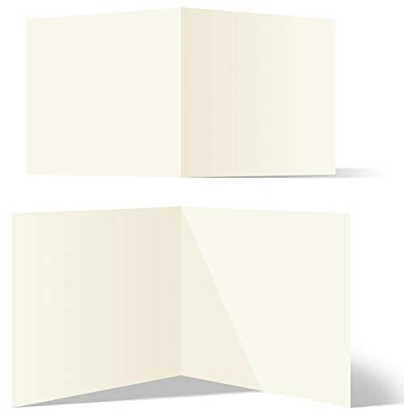 50 Blanko Klappkarten Quadrat 148 x 148 mm Naturpapier 300 g/qm Set Papier wählbar