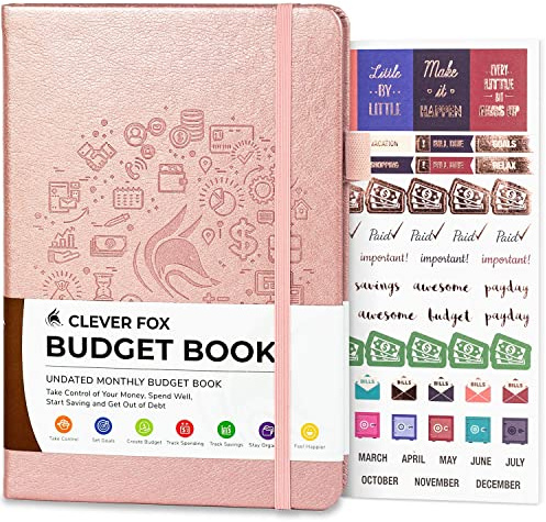 Clever Fox Budget Book – Financial Planner Organizer & Expense Tracker. Money Planner Account Notebook for Monthly Budgeting. Compact (Rose Gold)