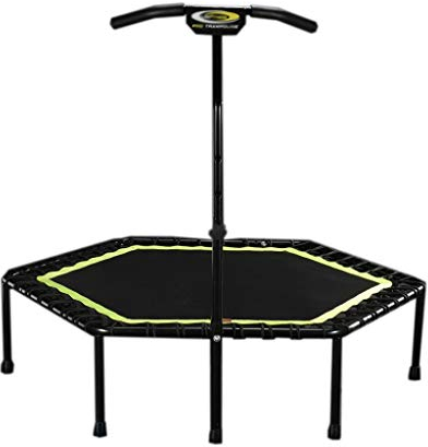Hoppande matta studsande hållbar bärbar och vikbar trampolin – 48 tum hoppmatta säker för säkerhet minska buller säkert bungee rep system fitness trampolin barn vuxna trampolin