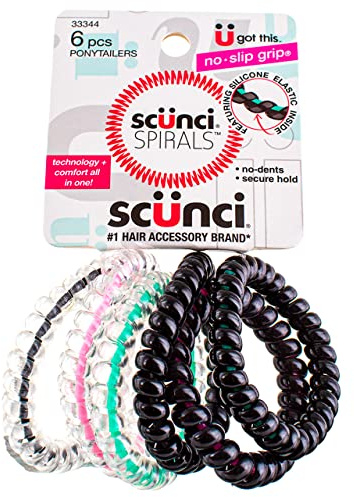 Scunci Spiral Ponytailers with NS Inner Core, 6CT (Pack of 4)4