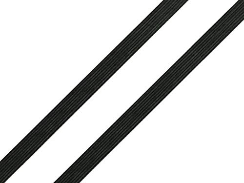 Telliswelt Gummilitze 4mm x 5m schwarz, flach & elastisch, Wäschegummi | Schmale weiche Gummilitze in Schwarz zum Einziehen oder Annähen. Für Unterwäsche, Schlüpfer, schmale Bündchen.