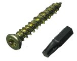 8 x Tür- und Fenster-Betonrahmen-Schrauben + Kappen, 7,5 mm, 112 mm + gratis Torx-Bit