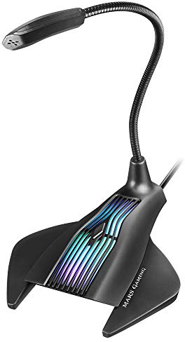 Mars Gaming MMIC, Microphone USB Gaming RGB, Mute, Flexible, Plug & Play, Noir