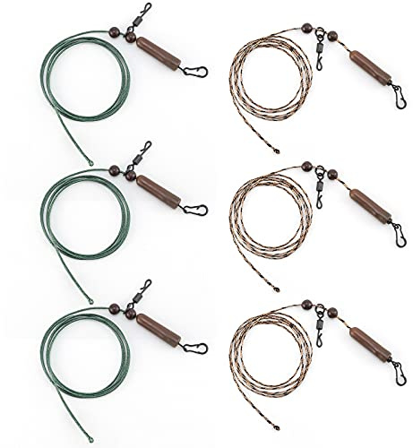 Alwonder 6 x elicotteri Rigs 78/75 cm per pesca alla carpa rig pre-attrezzata Anti Groviglio Chod Rigs Set up Carp Fishing Tackle Accessori per lunghi lanci e fondo erbaceo o Silty