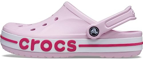 Crocs Bayaband Clogs für Damen und Herren mit Fersenriemen für sicheren Halt 37-38 EU Ballerina Pink / Candy Pink