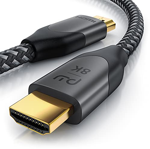 CSL - 8k HDMI Kabel 2.1 2m Meter - 8K @ 120Hz 4K @ 240Hz mit DSC - HDMI 2.1 2.0a 2.0b - 3D - Highspeed Ethernet - HDTV - UHD II - Dynamic HDR-10+ - eARC - Variable Refresh Rate VRR - Dolby Vision