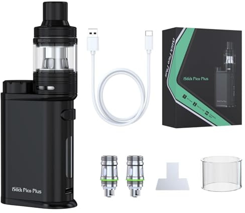 For Eleaf iStick Pico Plus Kit 75 W Mod (Nero) Dotato di 4 ml Atomizzatore Melo 4S Tank Fit Resistenze EC-A Coil 0,3 Ω/0,5 Ω Alimentato da Batteria 18650 [Batteria esclusa] E-Cigs - senza nicotina