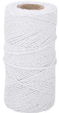 Cordel de Yute 100 m, Cordel para Manualidades, Cordel para Manualidades, jardinería, Envoltura de Regalos(Blanco)