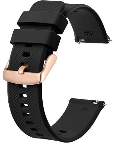 BISONSTRAP Uhrenarmband 18mm 19mm 20mm 21mm 22mm, Silikon Uhrenarmbänder mit Schnellverschluss für Männer Frauen