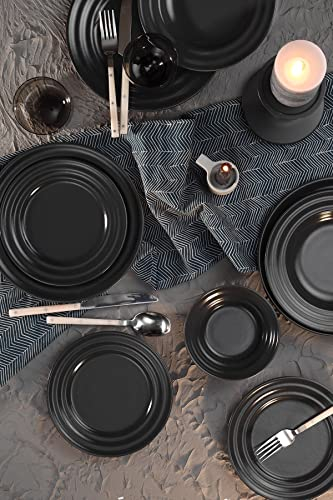 Kütahya Porselen Juegos De Platos De 24 Piezas, 6 Personas, Vajillas Completas Modernas, Servicio, Postre, Plato Llanos, Hondos, Cuenco, Sopa, para Lavavajillas, Compatible con Microondas