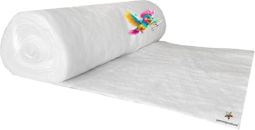 pemmiproducts Patchworkvlies aus Baumwolle 100 g/m², 1,5 m x 1m, ca. 1 cm dick, Volumenvlies, Polstervlies, Vliesstoff, Polsterwatte, Watte