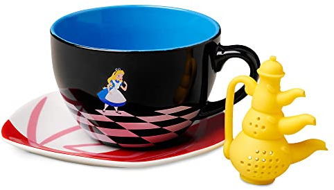 Disney Alice au pays des merveilles Ensemble tasse, soucoupe et infuseur à thé