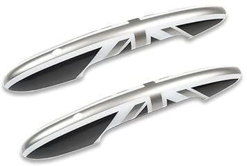 uvcany MINI F56 F57 Union Jack Door Handle Covers, Door Handle Trim for Mini Cooper One/S/JCW F56 Hatchback F57 Convertible(Union Jack Gray, with Keyless Entry and Light)