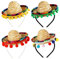 4 mini sombreros mexicanos, disfraz de fiesta del Cinco de Mayo, diademas de sombrero de paja, mini sombrero de paja divertido, para fiesta, carnaval, verano, fiesta temática mexicana (amarillo claro)