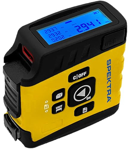 Distanziometro Laser 20 metri Misuratore di Distanza con Flessometro a Nastro da 5 Metri e Display Digitale a Batteria Ricaricabile Doppia Misura modello DT20