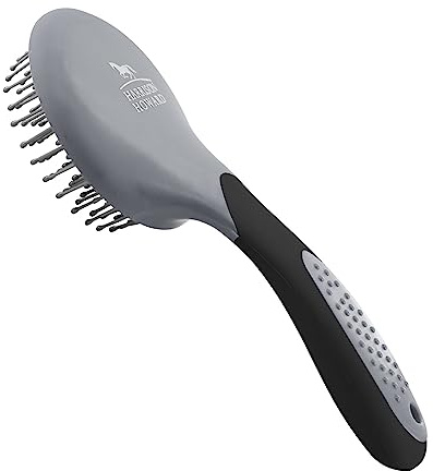 Harrison Howard Horse Mane and Tail Brush - Professional Grooming Brush, Equestrian Detangler, Non-Slip, Black