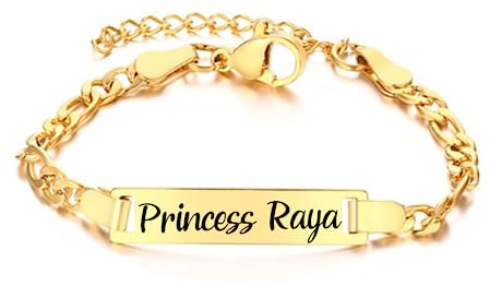 VRW 14ct Gold Filled Baby Bracelet - Custom Engraved Charm - Gold Plated Dainty Baby Bracelet
