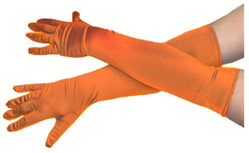jokeshop Ladies Long Satin Gloves Opera Evening Princess 1920's Party Fancy Dress Prom (Orange)