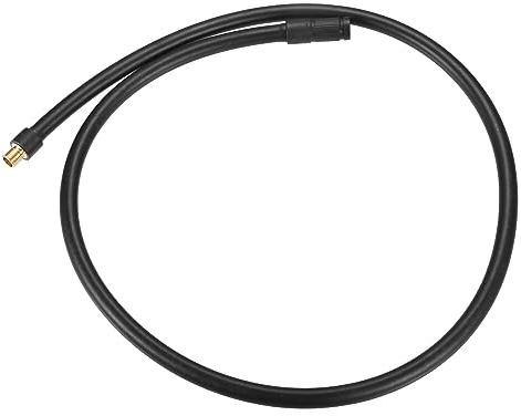 QUARKZMAN 80cm Reifenfüller Verlängerungsschlauch Kein Entlüftungsventil | Schwarz, Nylon Kupfer Gummi, Für Auto Motorrad Fahrrad, Länge , 5/16-32 Gewinde, Kein Entlüftungsventil, Max 300 PSI
