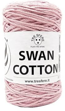 SWAN COTTON (2512 - Rosa Baby), yarn for bags, hats, baskets, underplates, clutch composition 70% recycled cotton 30% polyester, 250 g spool 250 m