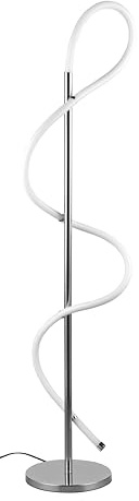 Reality Leuchten LED Stehleuchte Argos R42361106, Metall Chrom Kunststoff Weiß, inkl. 28 Watt LED, Switch Dimmer