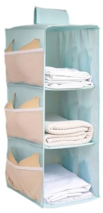 LdawyDE Organizador Armario, Gabinete de Almacenamiento Colgante con múltiples Compartimentos Plegable con Bolsillos Laterales de Malla para el hogar/RV/Camping