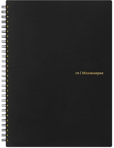 Maruman MNEMOSYNE Notebook 9.92 x 7.05 Inches (B5), 8mm ruled 29-line, 80 Sheets, Black, 1 ea. (N174)