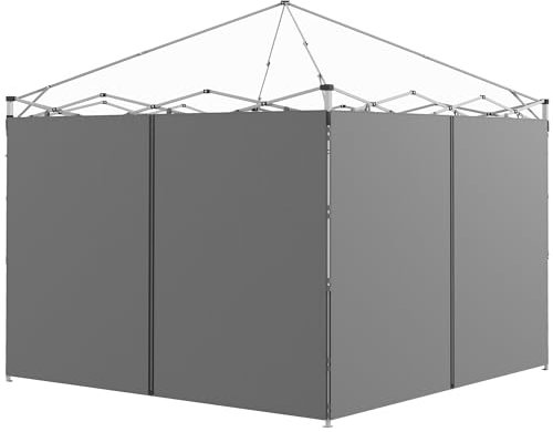 Outsunny Lot de 2 panneaux latéraux de tonnelle avec portes zippées, pour tonnelle pop-up de 3 x 3 m ou 3 x 6 m, gris clair