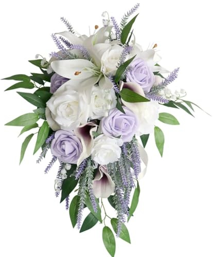 Asudaro Bouquet Da Sposa Romantico, Mazzo Della Tenuta Del Giglio Di Calla A Forma Di Goccia Bouquet Da Sposa Di Fiori Artificiali Da Damigella D'Onore Bouquet Da Sposa Bouquet Da Sposa BohéMien