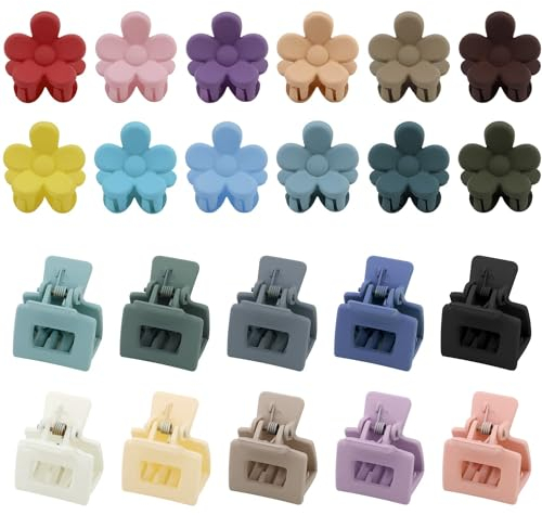 22 Stück Mini Haarspangen, Haarklammer, Blumen-Haarspangen, Haarkrallen Clips für dünnes Haar, Haarschmuck für Mädchen