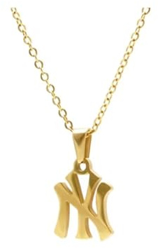 Uplift Us Marketplace New York Necklace 18K Gold Plated Stainless Steel Pendant Necklace Link Chain NY Pendant High Polished Finish Gift Idea, Unisex Adult Child, No Gemstone, Stainless Steel, No