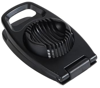 Coupe Oeuf Trancheuse à œufs 2 en 1, trancheuse à œufs domestique en acier inoxydable, ustensiles de cuisine Coupe Oeufs Durs(Color:Black)