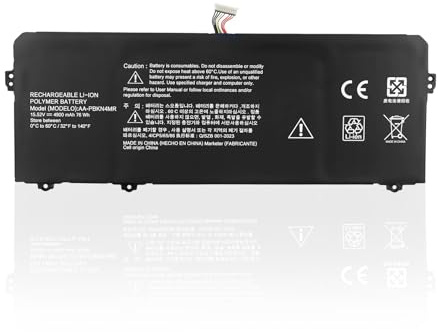 GDDGFVKV 15.44V 62.1Wh AA-PBMN4MR BA43-00397 BA4300397 Laptop Battery Compatible with Samsung Galaxy Book Book2 Book3 Pro 360 13 13.3 Inch NP935XDB NP950QED Series
