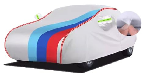 Car Cover Waterproof for BMW M3 Coupe Convertible E30 E36 E46 E92 E93, Waterproof Outdoor Car Covers Breathable Large Cover With Straps Zip Dustproof Windproof UV Protection(Silver 2 (long),E46)