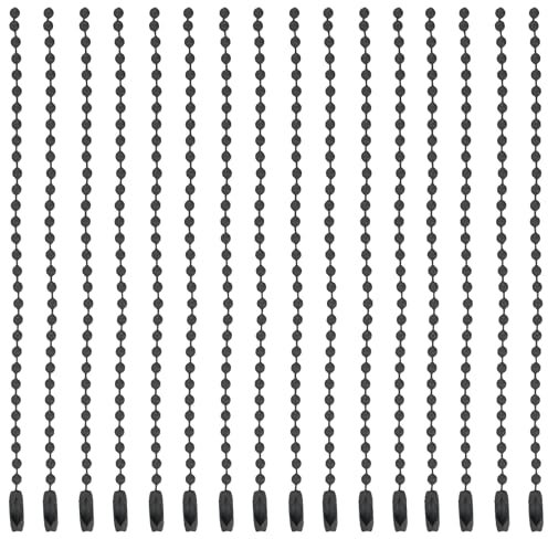 QUARKZMAN Collana a Catena a Sfera Collane Perline 5 Catene a Sfere in Metallo Regolabili 2,4mm/0,1 Portachiavi per Realizzazione Gioielli Progetti Fai Da Te, Confezione da 36 (Nero)