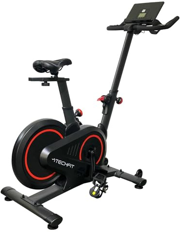 TechFit Magnetischer Heimtrainer SBK5000M mit verstellbarem Widerstand, unterstützt bis zu 120 kg, verstellbarer Sattel und Lenker, rutschfeste Pedale, kompatibel mit Fitness-App via Bluetooth