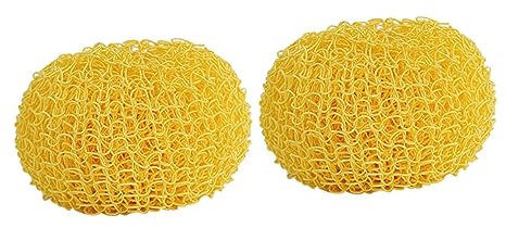 TOBBOMEY Esponjas de Fibra para Lavar Platos 2 Piezas, Bola de Fregado Reutilizable Antirayaduras, Limpieza de Cocina y Picnic, Estropajos de Malla Duraderos, Utensilios de Limpieza