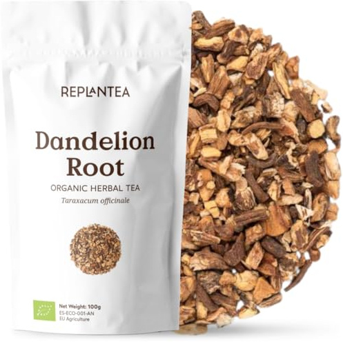 RAIZ DE DIENTE DE LEÓN ECOLÓGICA 100g | Té de Raíz de Diente de León Bio | Puro, sin aditivos y cortado para Infusión Taraxacum officinale REPLANTEA