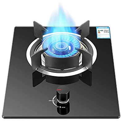 Fornello a Gas a bruciatore Singolo da 33 cm, fornello a Gas da 5,2 kW, fornello a Gas da Incasso, Cucina, pentole con FFD e portapentole in ghisa (A GPL)