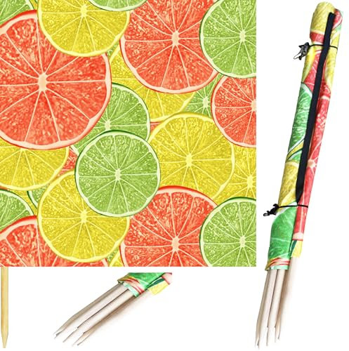 Pullmer Windschutz Strand 8m, Sichtschutz für Strand, Garten und Camping, Strandwindschutz, Strandzaun (Zitronen)