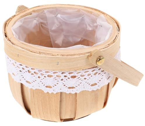 iplusmile Cesta De Flores Tejida Cesta De Almacenamiento Portátil De Ratán para Decoración De Jardín De Flores para Plantas